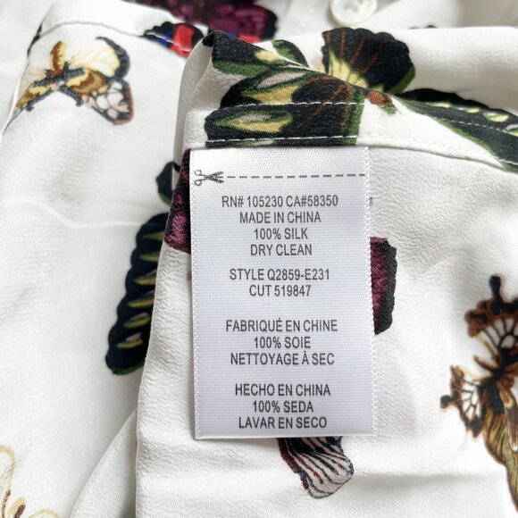 Equipment Slim Signature Silk Shirt Butterfly Print Size Small NEW NWT - Picture 8 of 11